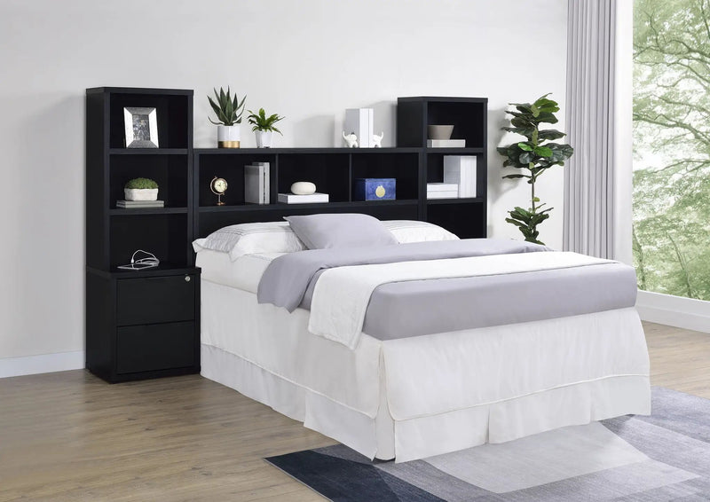 Westpark 3-piece Queen Bedroom Set Bookcase Headboard Black by Unique Piece Furniture