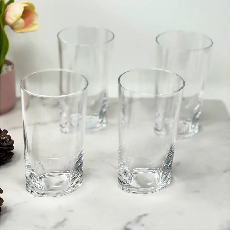 Halo - Leading Ware Oval Tritan Glasses (Set of 4) Hi Ball 15Oz Plastic Bpa Free - Clear by HouseOfZazla