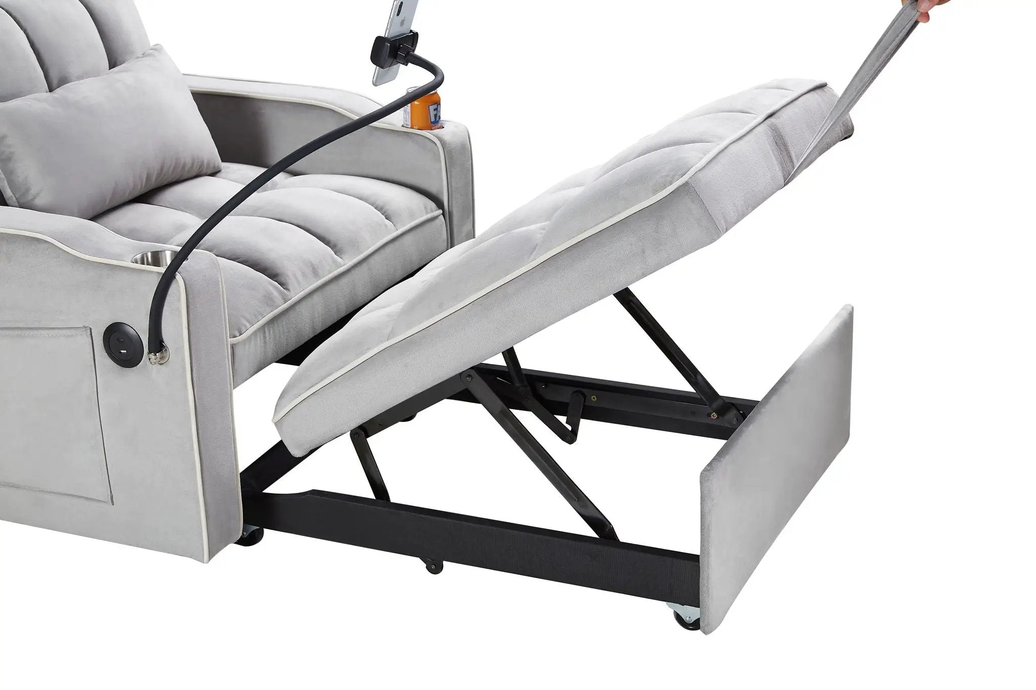 Convertible Sleeper Chair Sofa Bed Adjustable Pull Out Sleeper Chair Bed Multi-Pockets Folding Sofa Bed For Living Room Bedroom Small Space, 3 In 1 Sofa Bed by Unique Piece Furniture
