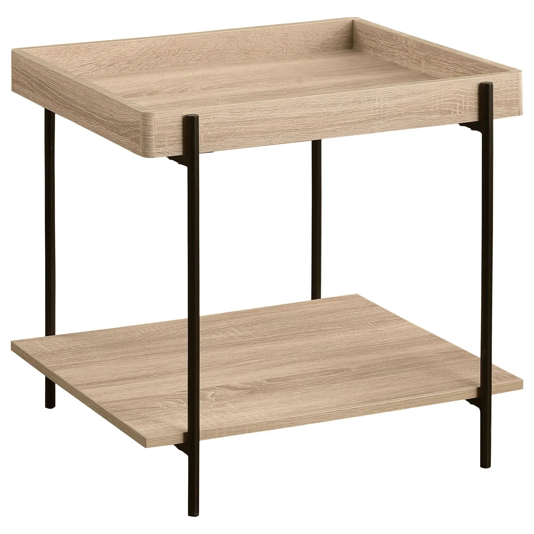 Fallon Square Engineered Wood End Table Light Brown by Unique Piece Furniture