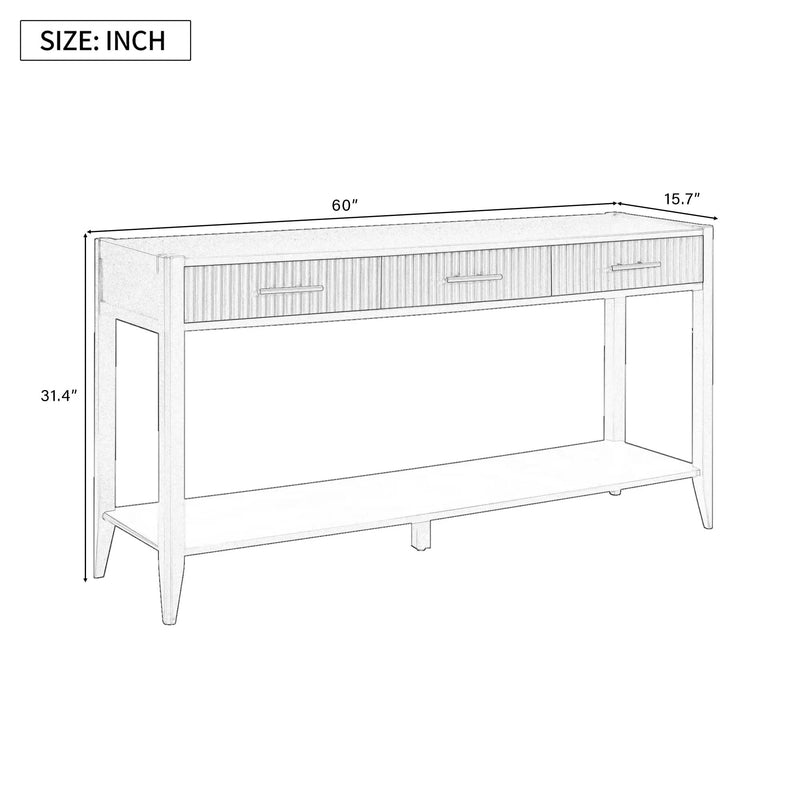 U_STYLE 60" Painted Console Table with 3 Drawers by HouseOfZazla