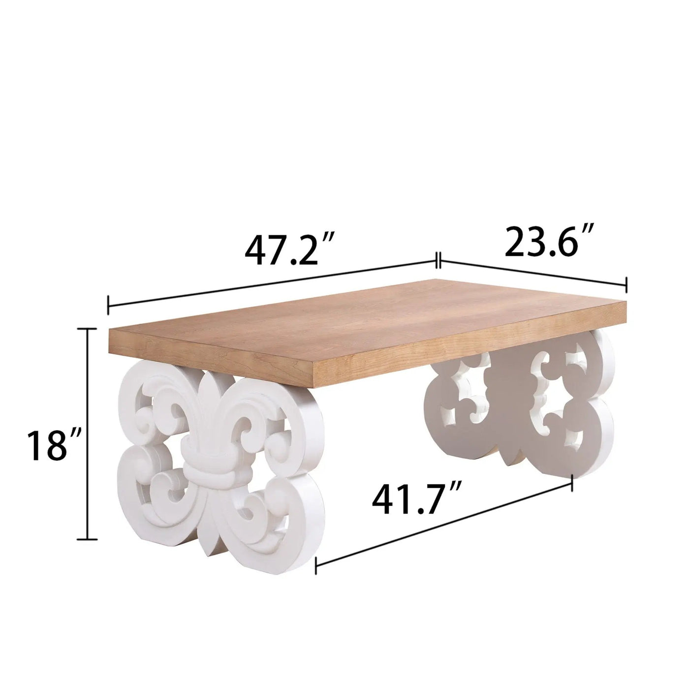 Ornate Scroll Base Coffee Table by Unique Piece Furniture