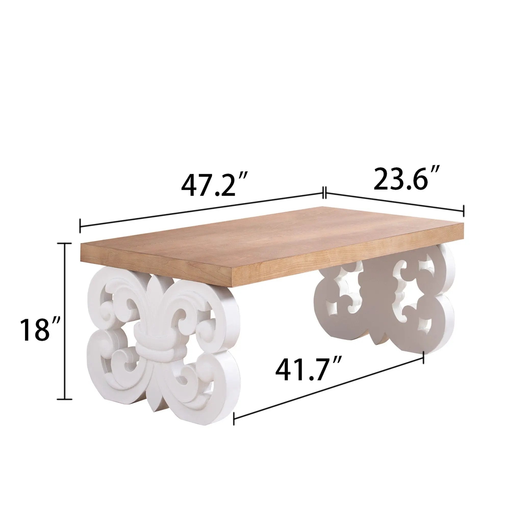 Ornate Scroll Base Coffee Table by Unique Piece Furniture