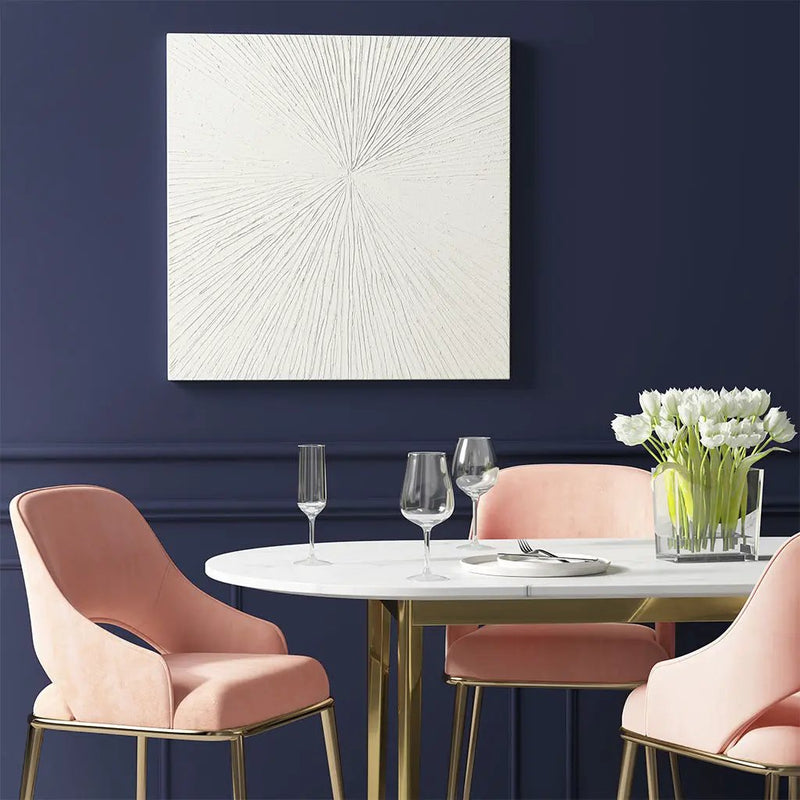 Luminous Burst Signature White Gloss Dimensional Resin Wall Art by HouseOfZazla