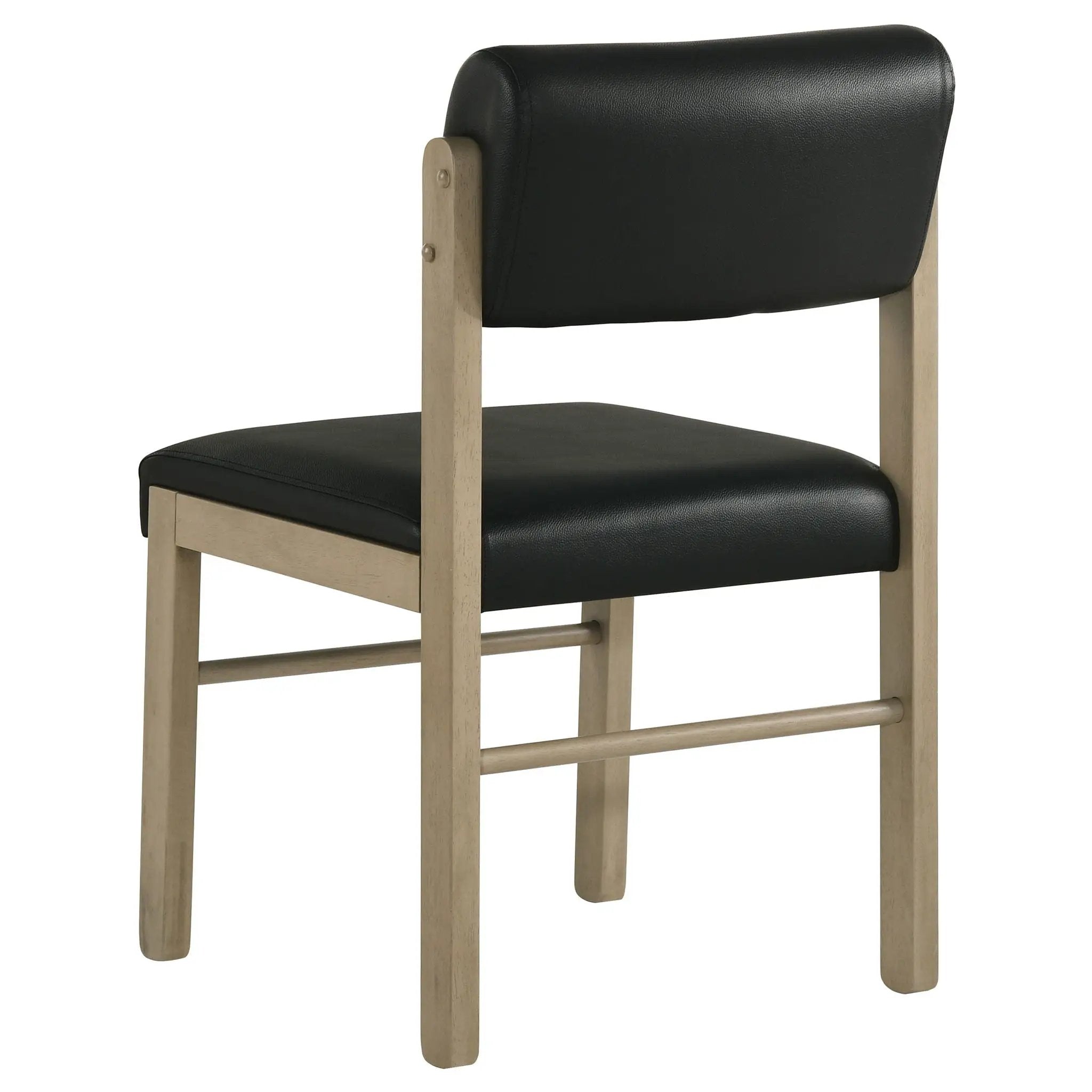 Kehoe Upholstered Dining Side Chair Black and Natural Oak (Set of 2) by Unique Piece Furniture