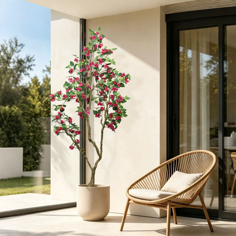 7Ft Artificial Bougainvillea Tree with Realistic Rose by HouseOfZazla