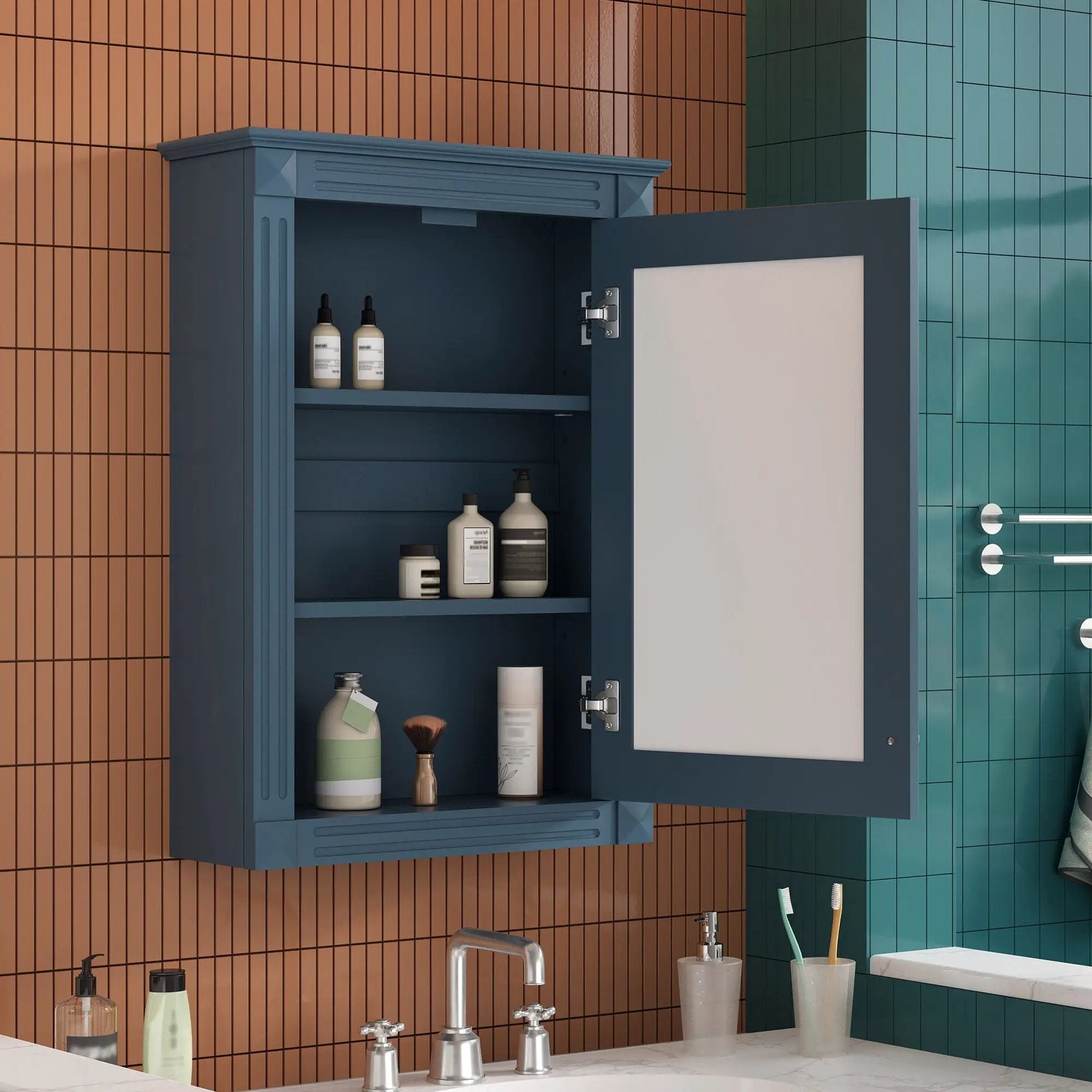 Wall Mounted Bathroom Storage Medicine Cabinet For Over Toilet With Mirror by Unique Piece Furniture