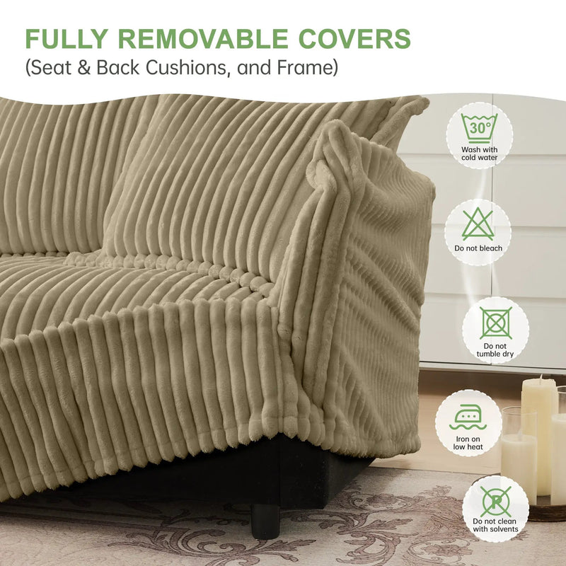 Slipcovered Long Sofa - 4 Seater Couch by HouseOfZazla