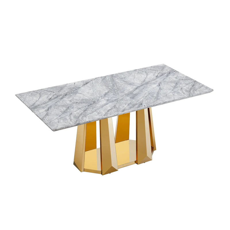 Marble Dining Table for 6 People by HouseOfZazla