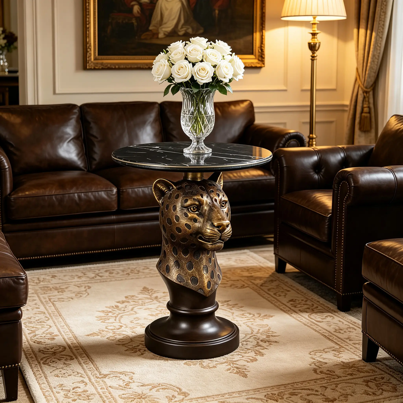 Leopard Head Accent Table by HouseOfZazla