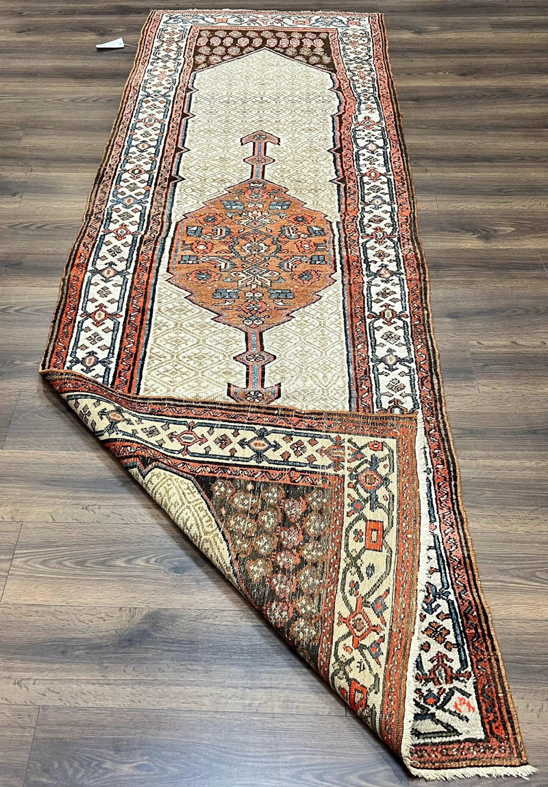 Rare Persian Tribal Runner Rug 3.5 x 10, Sarab Serab Kalegy Carpet, Antique 1920s Collectible Geometric Medallion Oriental Wool Runner, Hand Knotted, Camel Hair Color by Jewel Rugs