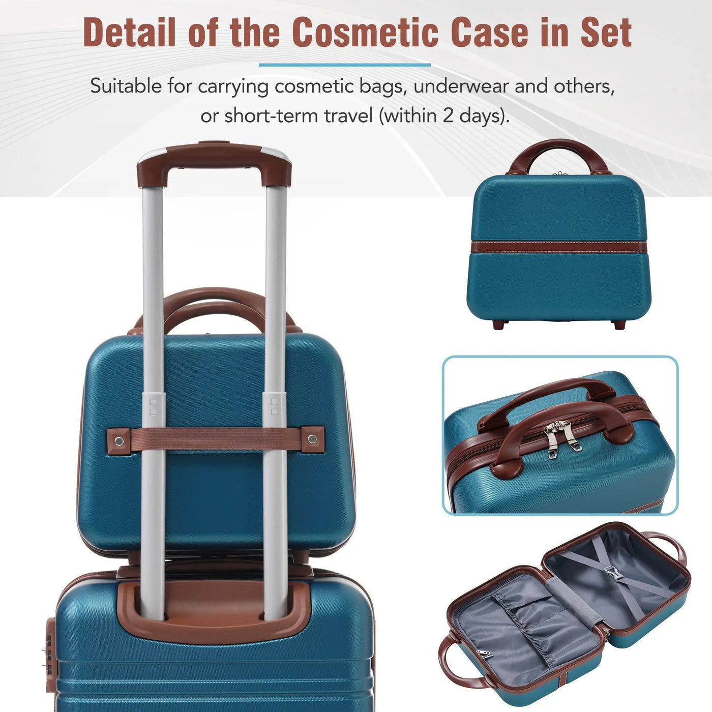 Hardshell Luggage Sets 3 Pieces 20" / 24" Luggages And Cosmetic Case Spinner Suitcase With Tsa Lock Lightweight by HouseOfZazla