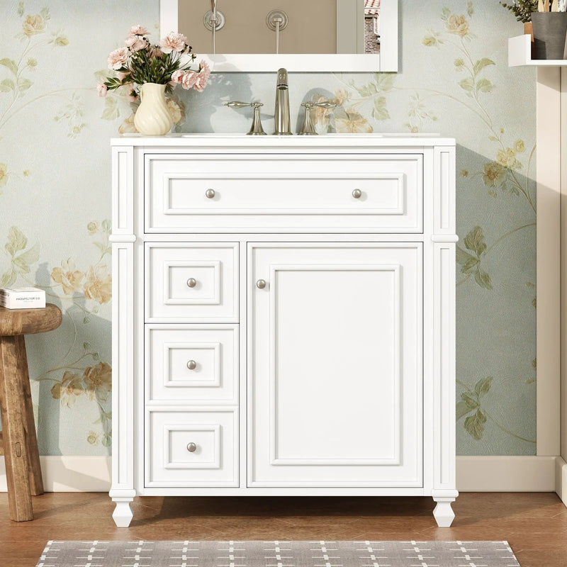 Bathroom Vanity Cabinet With Sink, Soft Close Doors With Door Organizer by Unique Piece Furniture