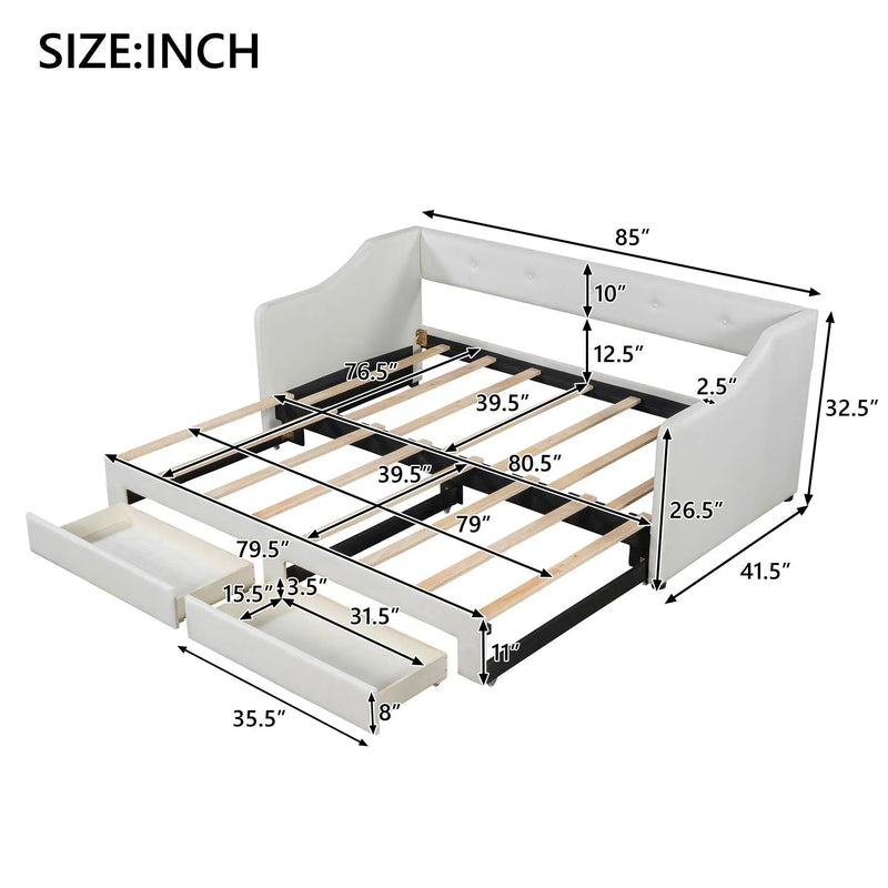 Upholstered Daybed With 2 Drawers by Unique Piece Furniture