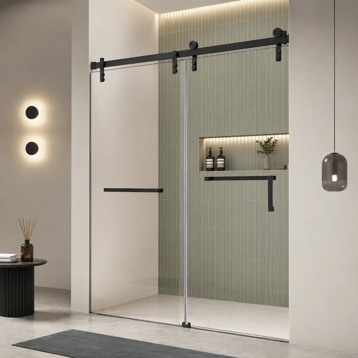Frameless Single Sliding Shower Door – 60" x 76" by HouseOfZazla