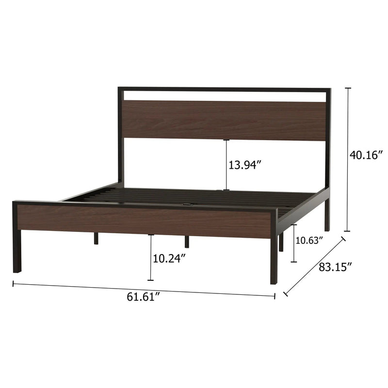 Ceres - Metal Bed With Wood Headboard & Footboard by Unique Piece Furniture