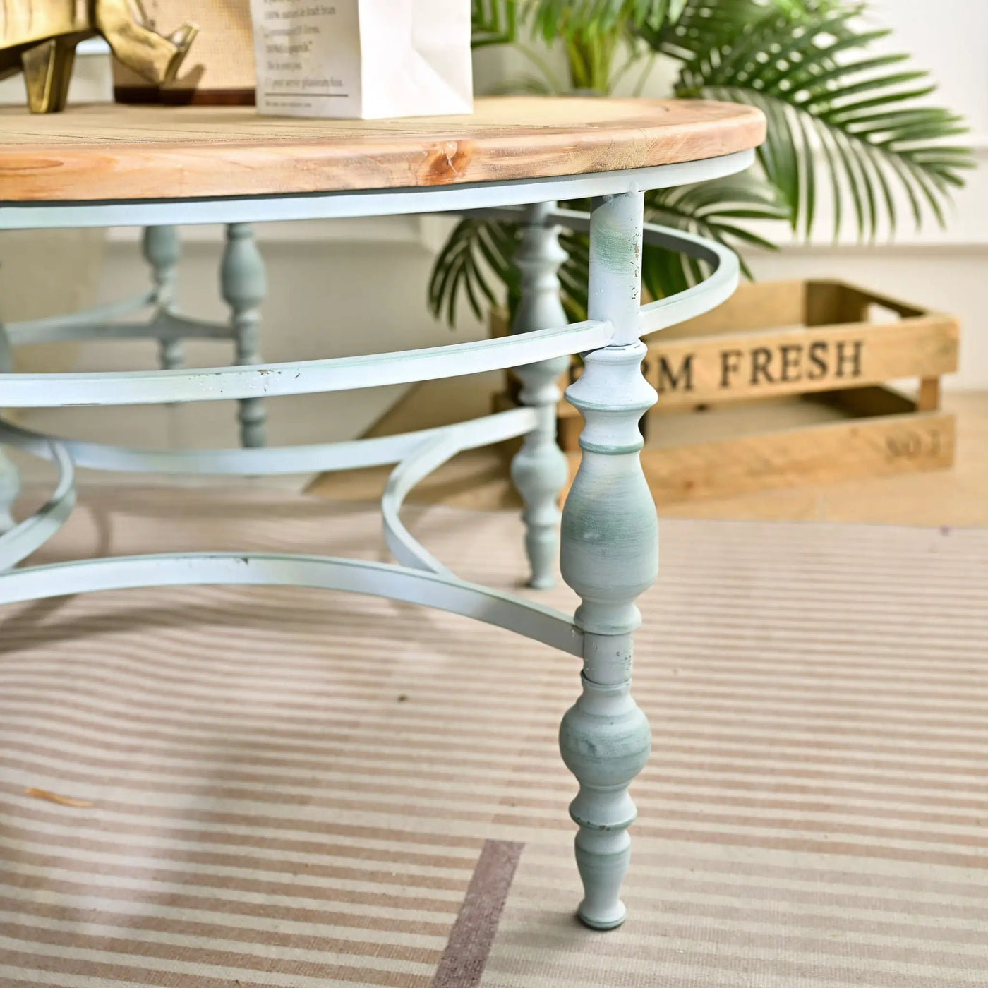 Round Top Carved Table For Living Room by HouseOfZazla