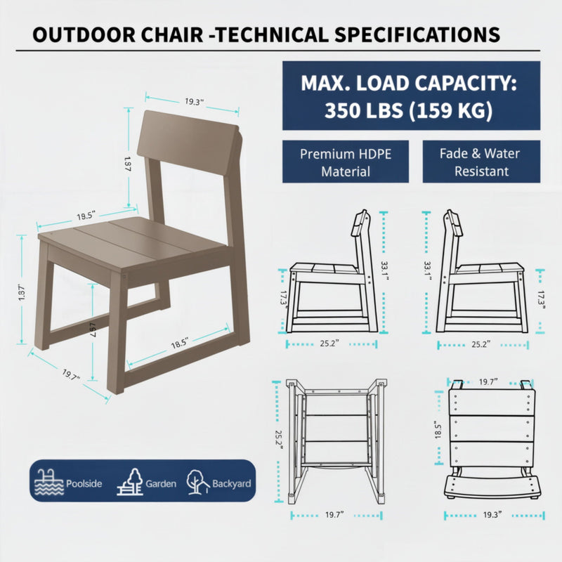 All Weather Patio Dining Chairs (Set of 2) by Unique Piece Furniture