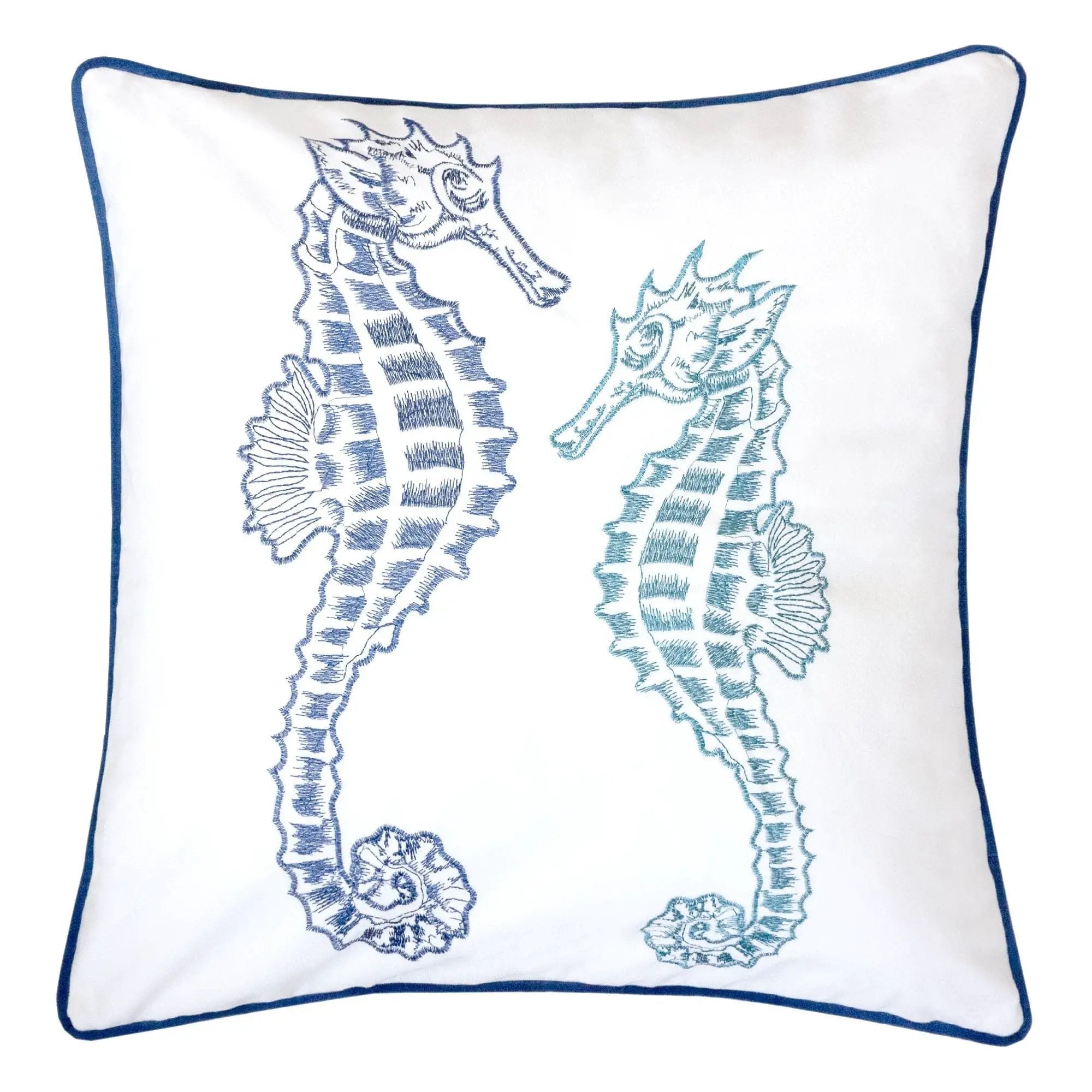 Seahorses Pillow Cover With Matching Back by Unique Piece Furniture