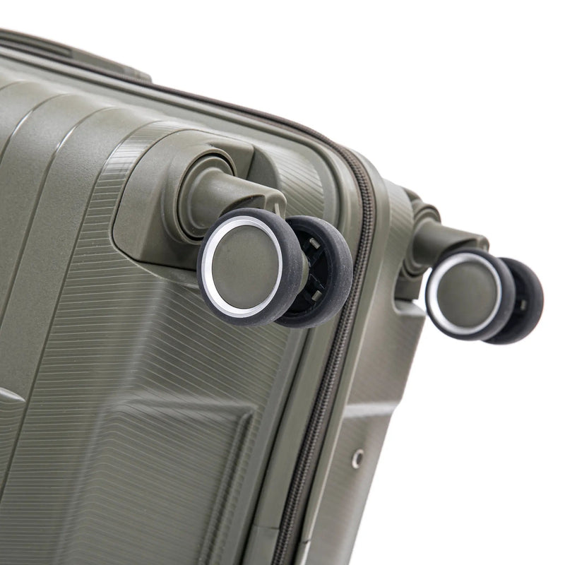 4 Piece Set Spinner Wheel Luggage with Cosmetic Case in Green by HouseOfZazla