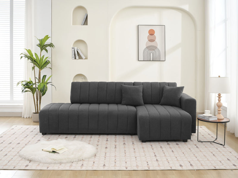 Jessica - Lamb Wool Sectional Sofa With Chaise by HouseOfZazla