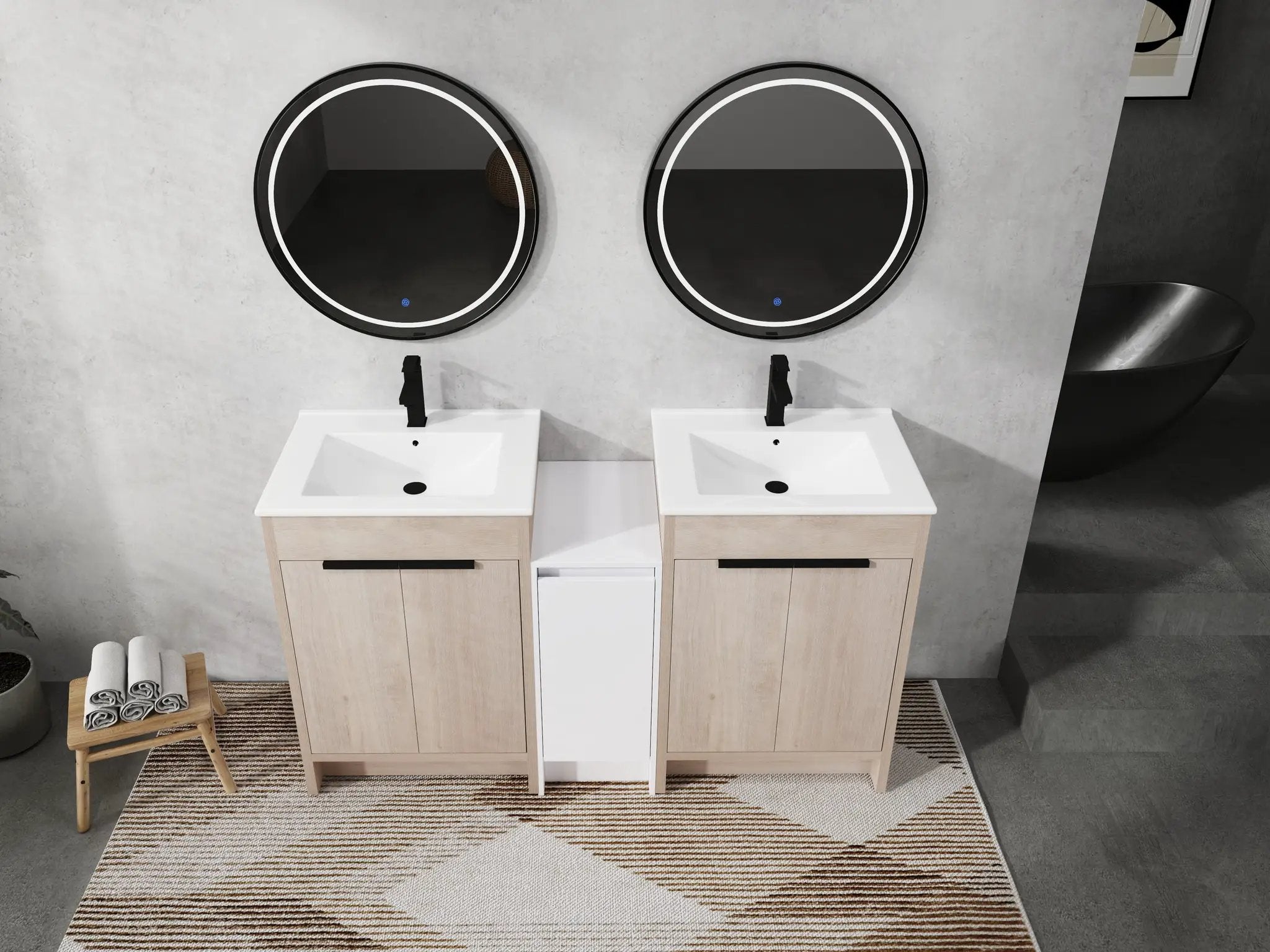 60 Inch Freestanding Bathroom Vanity with Ceramic Sink by HouseOfZazla