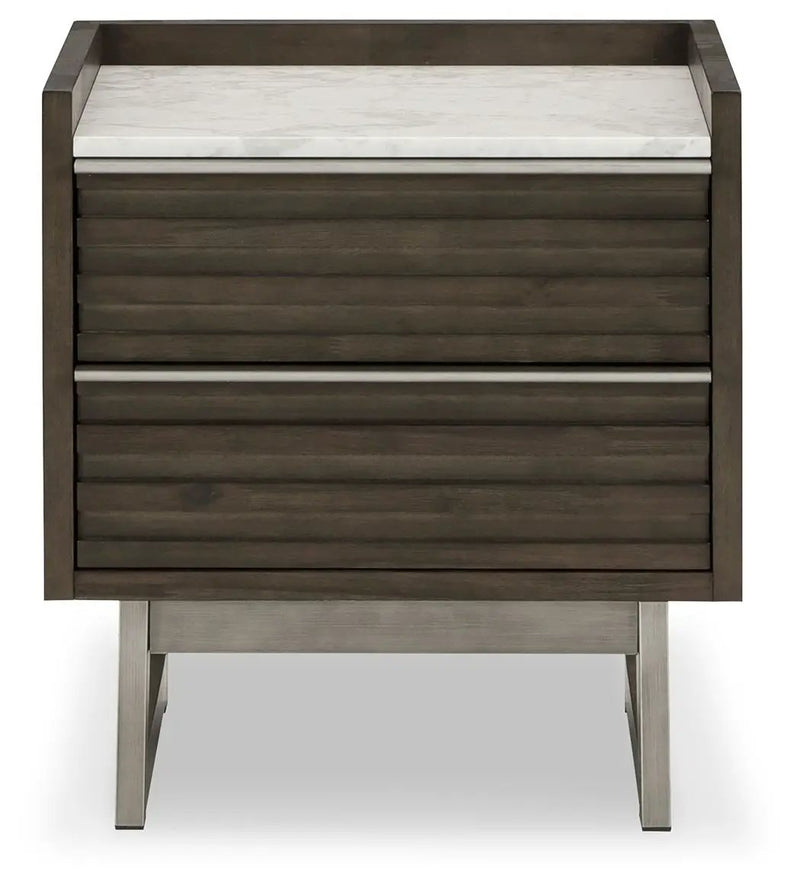 Arkenton - Two Drawer Night Stand - Grayish Brown / White by Unique Piece Furniture