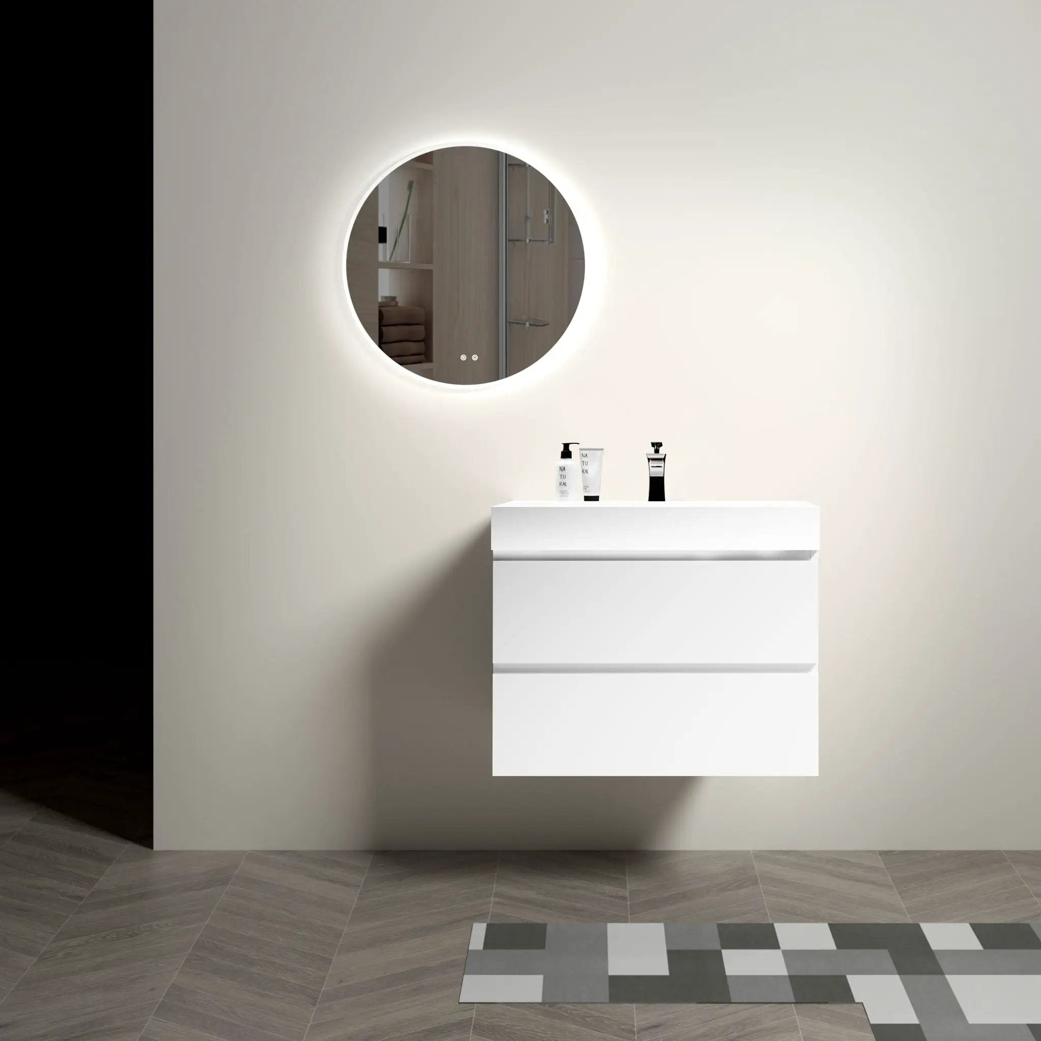 Alice - Bathroom Vanity With Large Storage, Sink, Wall Mounted by Unique Piece Furniture
