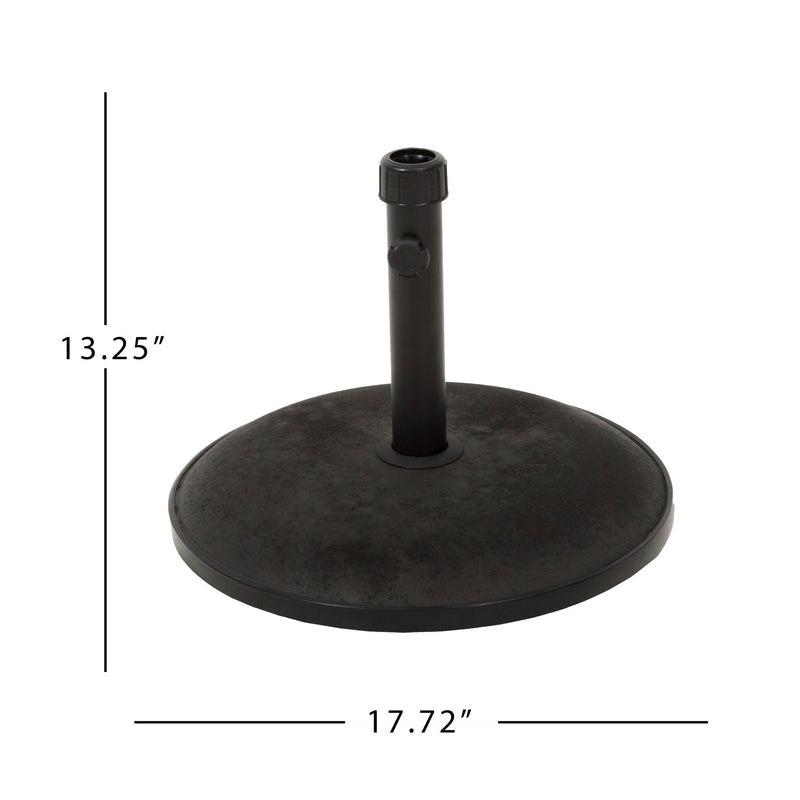 Stylish Concrete Umbrella Base With Iron Support Pole - Black by HouseOfZazla