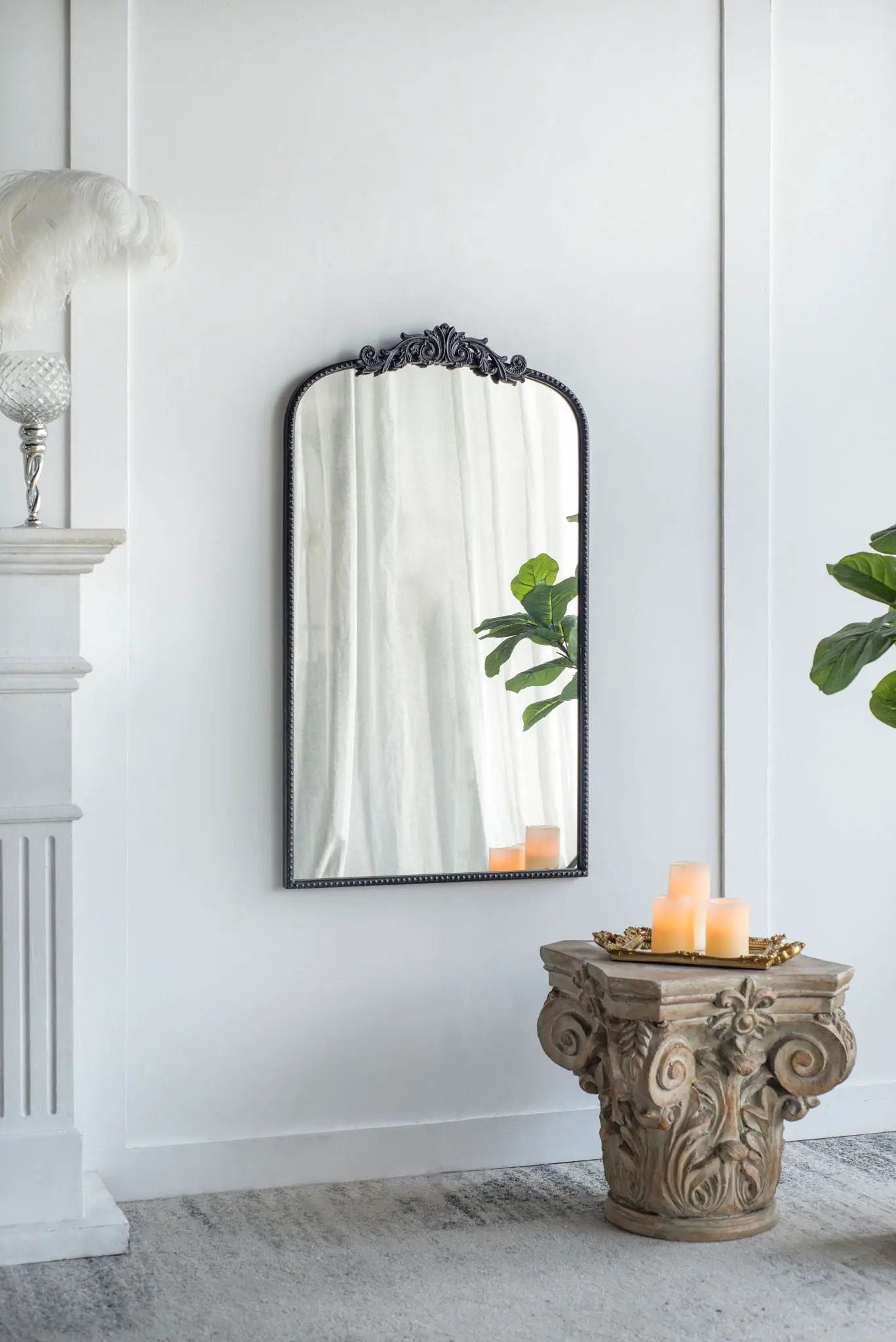Arch Mirror, Baroque Inspired Wall Decor For Bathroom, Bedroom, Living Room by Unique Piece Furniture