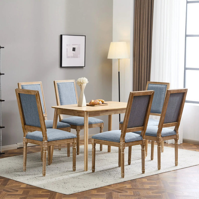 French Country Style Dining Chair With Upholstered Seating And Fluted Legs by HouseOfZazla