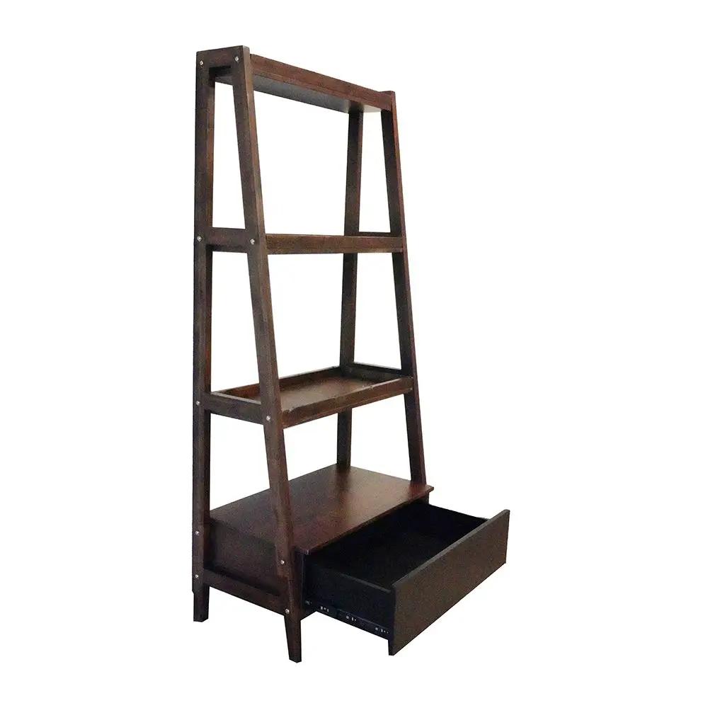 Ladder Shelf, Ladder Style Display Shelf - Natural Wood / Brown by Unique Piece Furniture