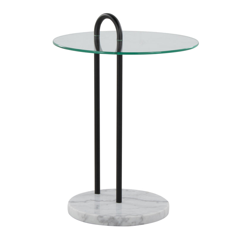 Claire - Contemporary / Glam Side Table - Black / Clear by Unique Piece Furniture