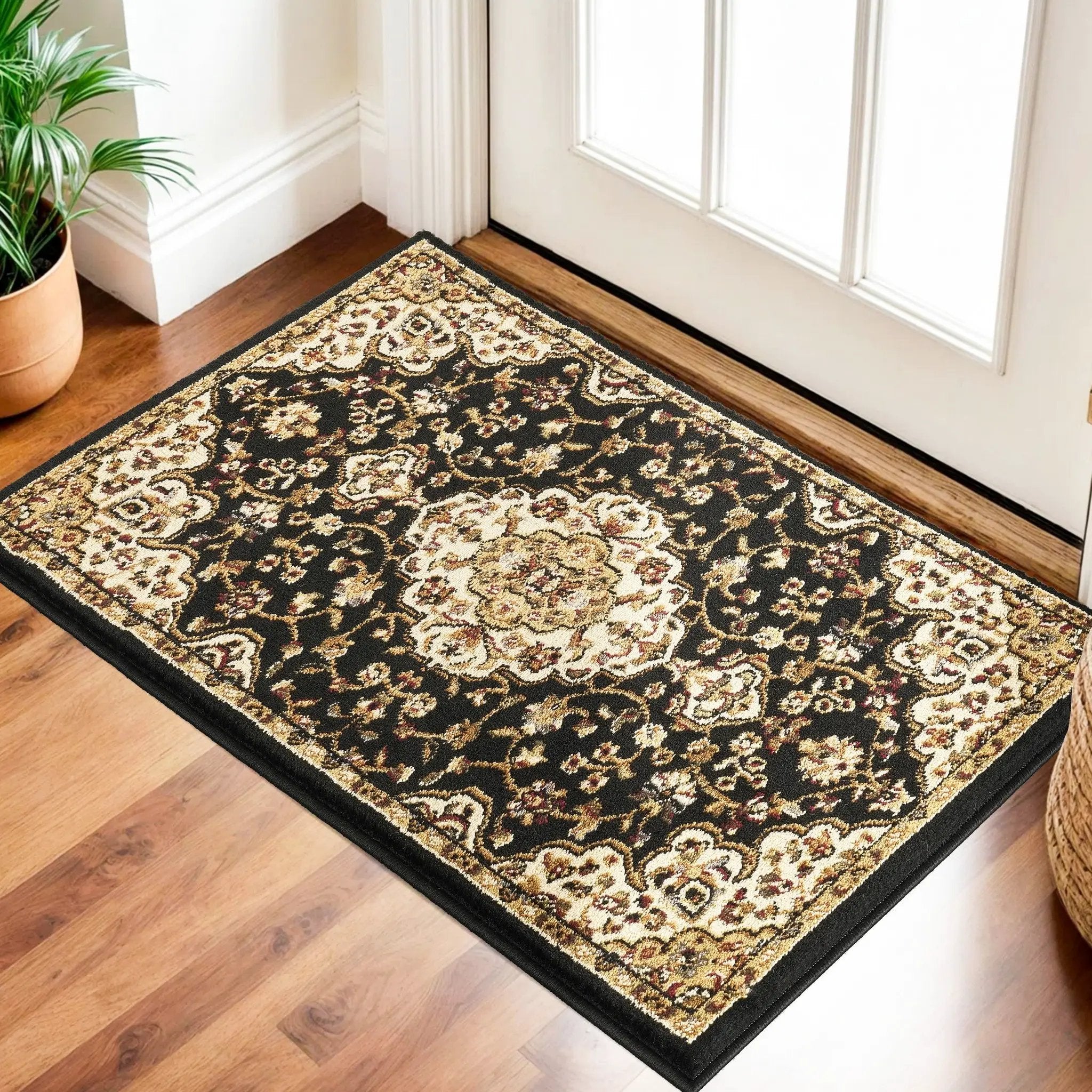 Classic GC_VIN5003 Black Area Rug by HouseOfZazla