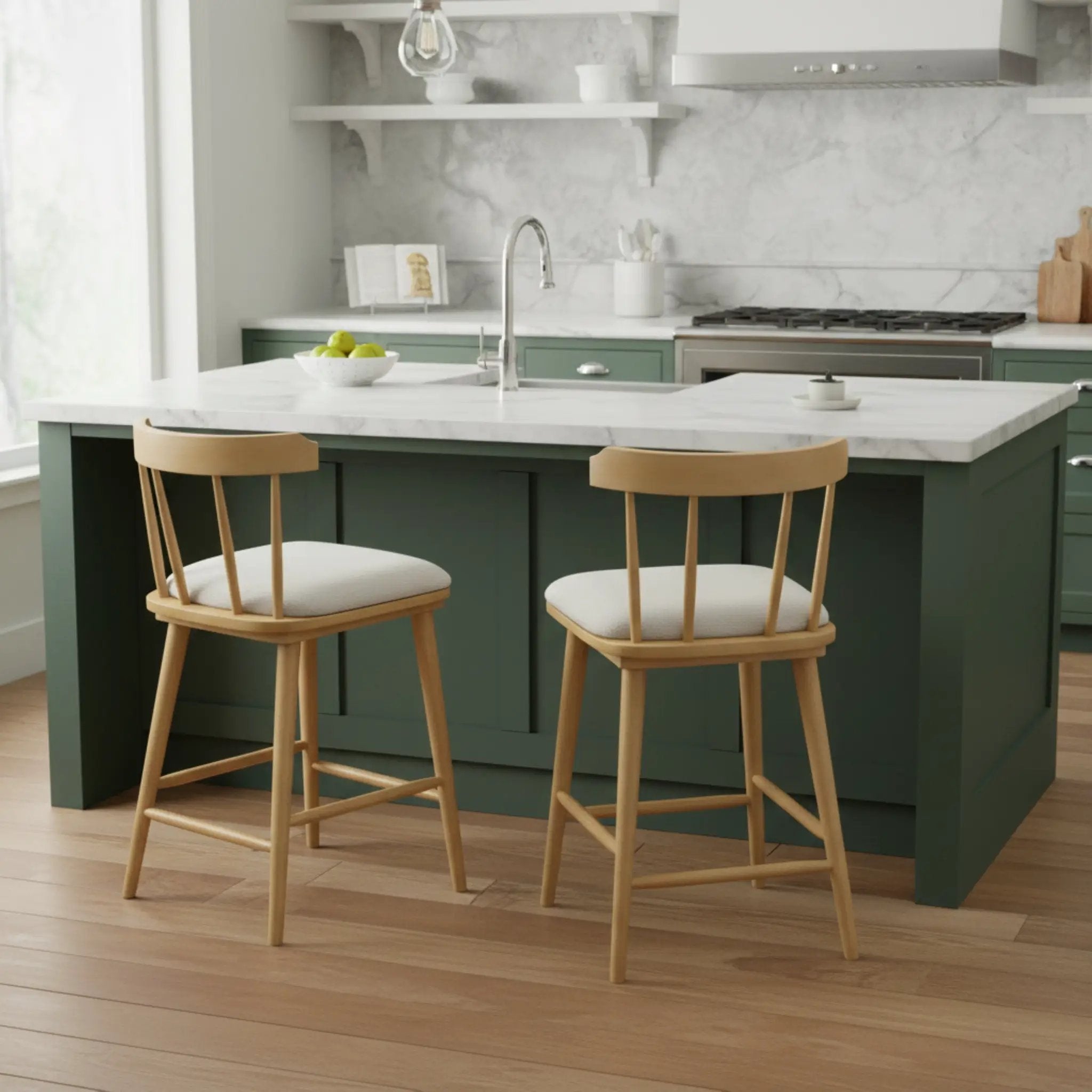 Olivia Indoor Wooden Upholstered Counter Stool by HouseOfZazla