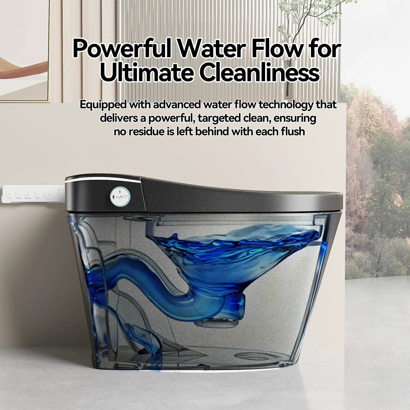 Smart Bidet Toilet With Auto Open / Close Seat, Warm Water Wash, Heated Seat, And Wireless Remote Control by HouseOfZazla