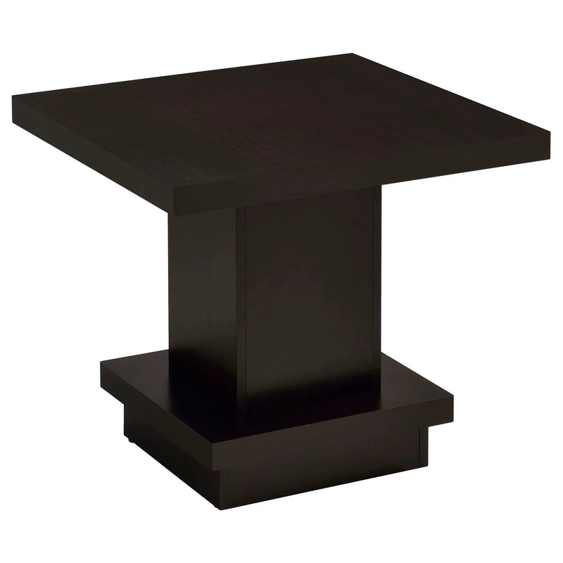 Reston Square Engineered Wood Side End Table Cappuccino by Unique Piece Furniture