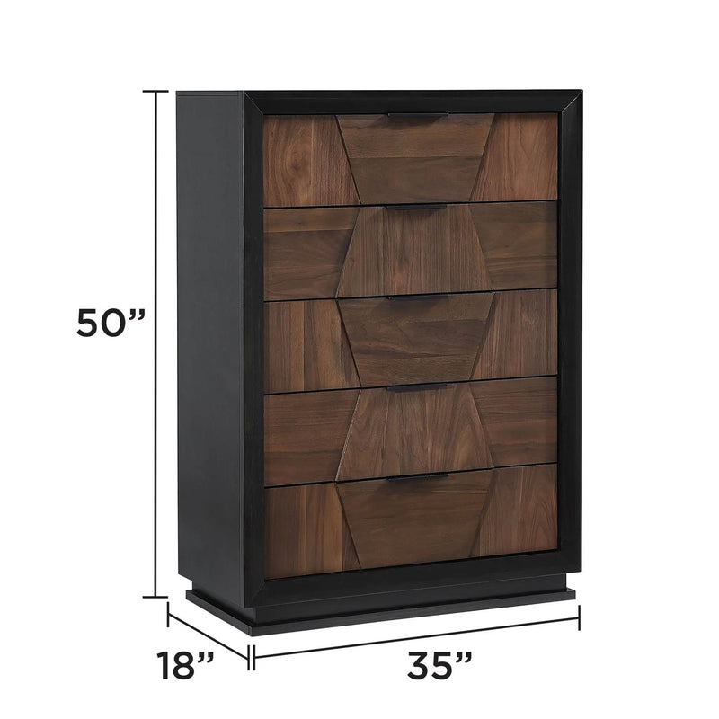 Houston - 5 Drawer Chest - Walnut by HouseOfZazla