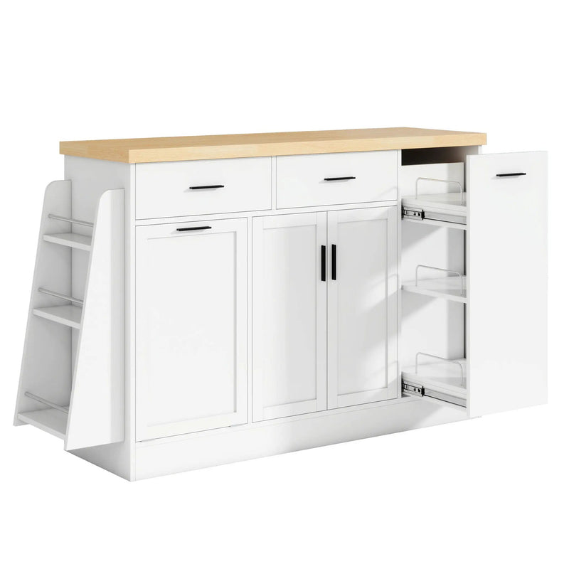 Kitchen Sideboard With Sliding Door Cabinet, 3 Tier Spice Rack by Unique Piece Furniture