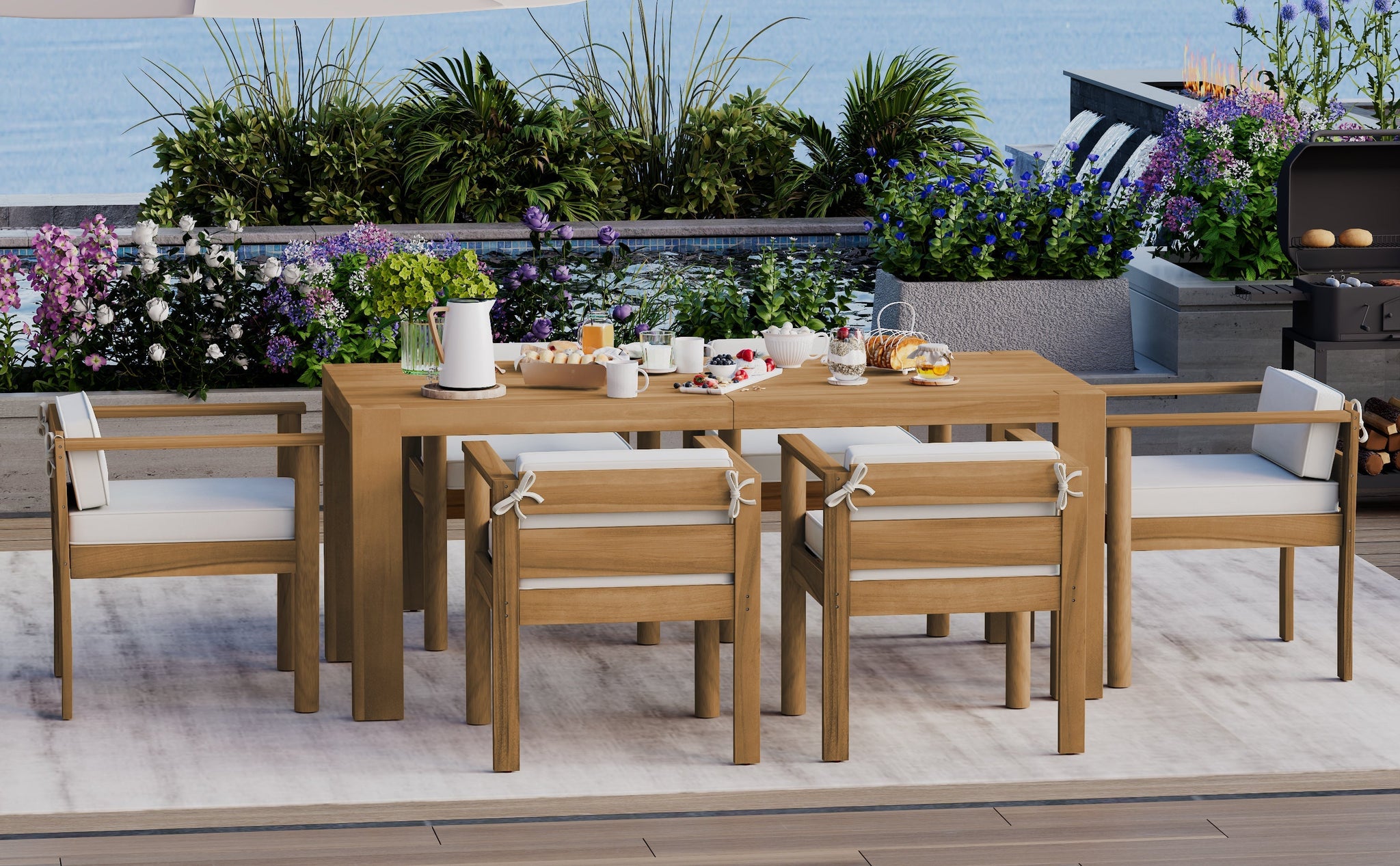 TREXM 7-Piece Patio Dining Table Set for 6 by HouseOfZazla