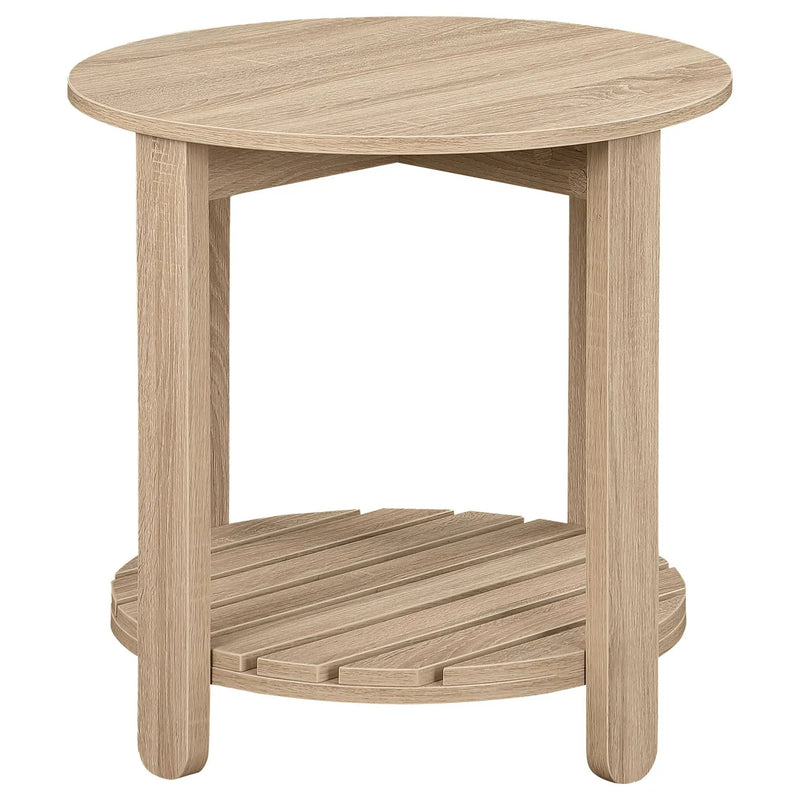 Fowler 1-shelf Round Engineered Wood Side End Table Natural by Unique Piece Furniture