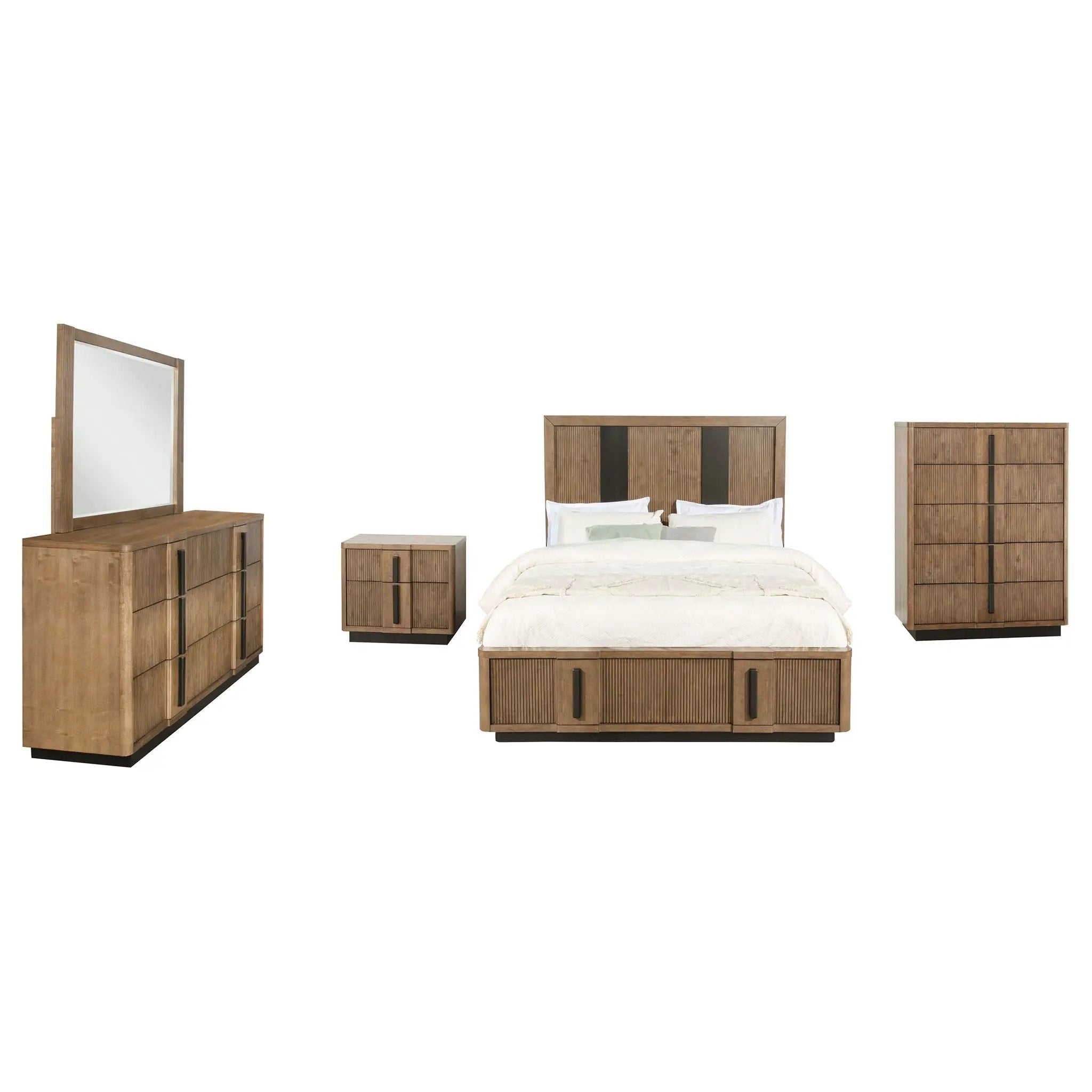 Terrace 5-piece Eastern King Bedroom Set Ash Brown by Unique Piece Furniture