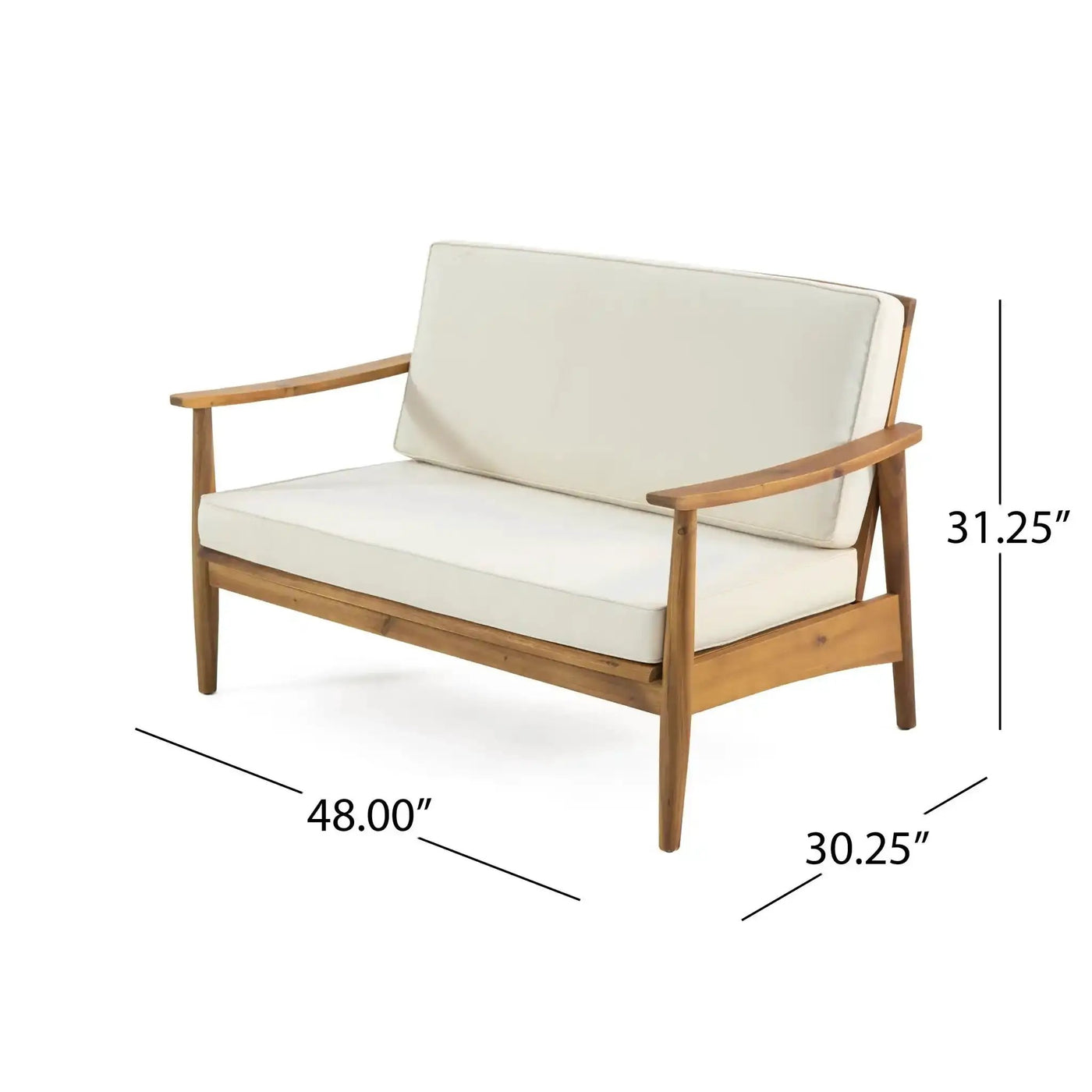Outdoor Acacia Wood Loveseat Set With Coffee Table by HouseOfZazla