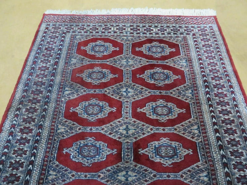 4' X 6' Vintage Handmade Pakistan Turkoman Bokhara Fine Woven Wool Rug Nice by Jewel Rugs