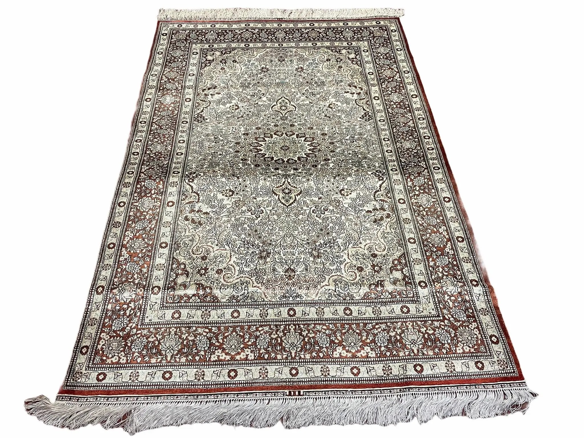 4' X 6' Vintage Fine Handmade Chinese Oriental Silk Rug 400 KPSI Wow by Jewel Rugs