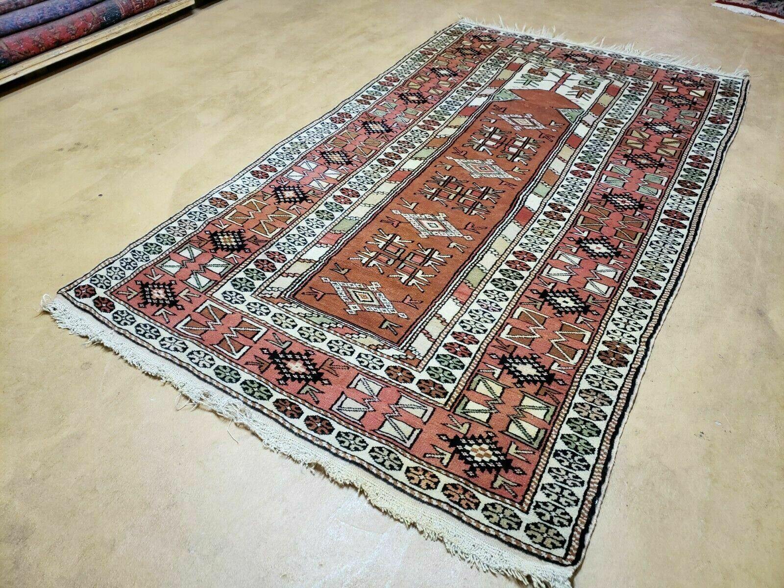 4' X 7' Antique Handmade Turkish Melas Oushak Wool Rug by Jewel Rugs
