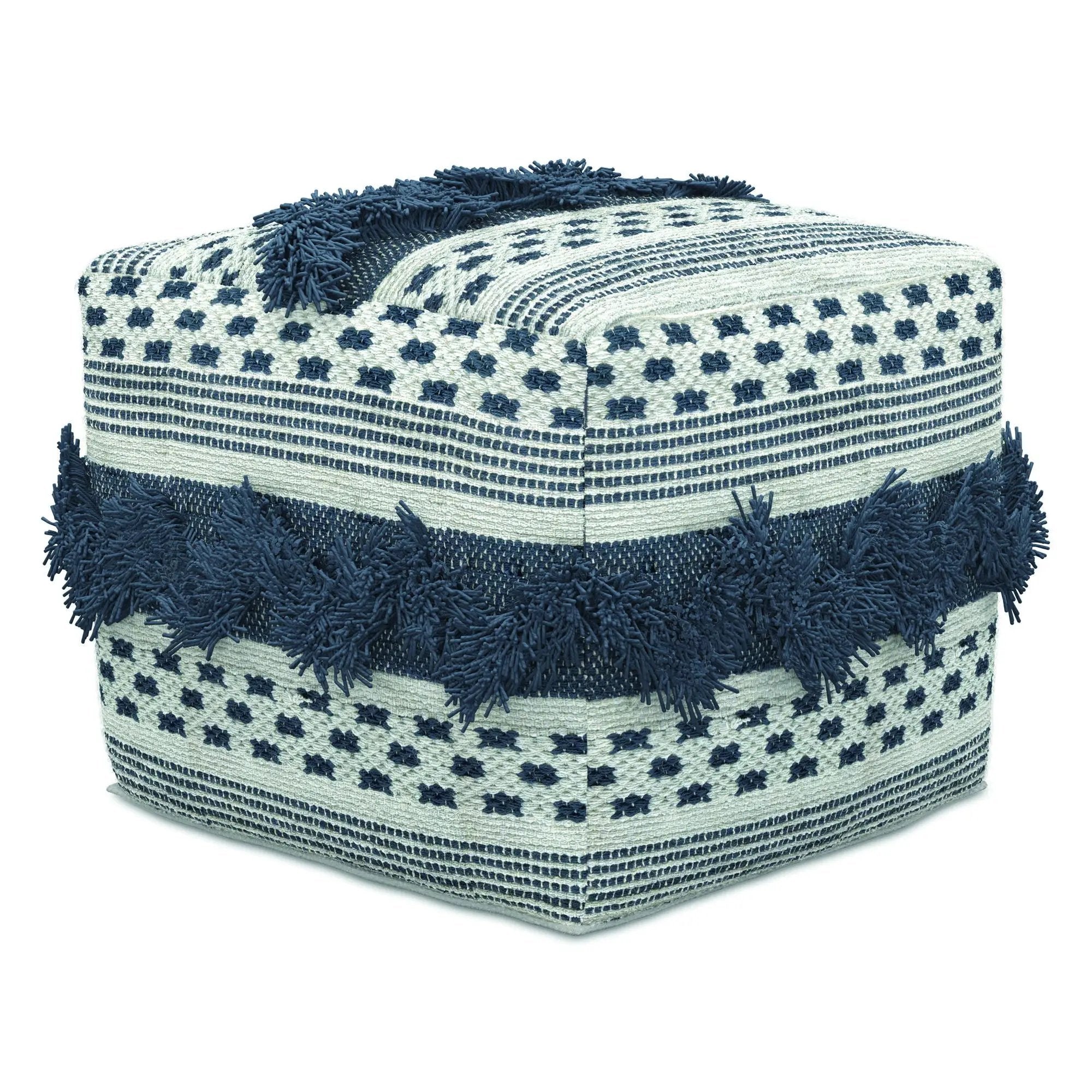 Bowden - Square Pouf Ottoman - Gray by HouseOfZazla