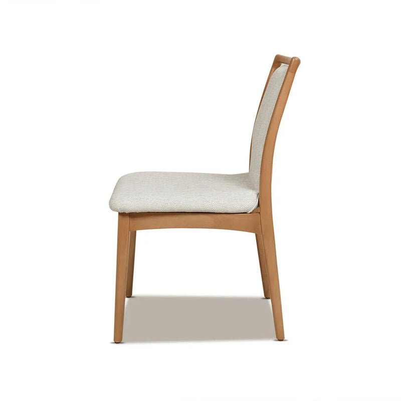 Scandi - Upholstered Dining Chair, Stain Resistant High (Set of 2) - Natural Light Brown / White Pepper by HouseOfZazla