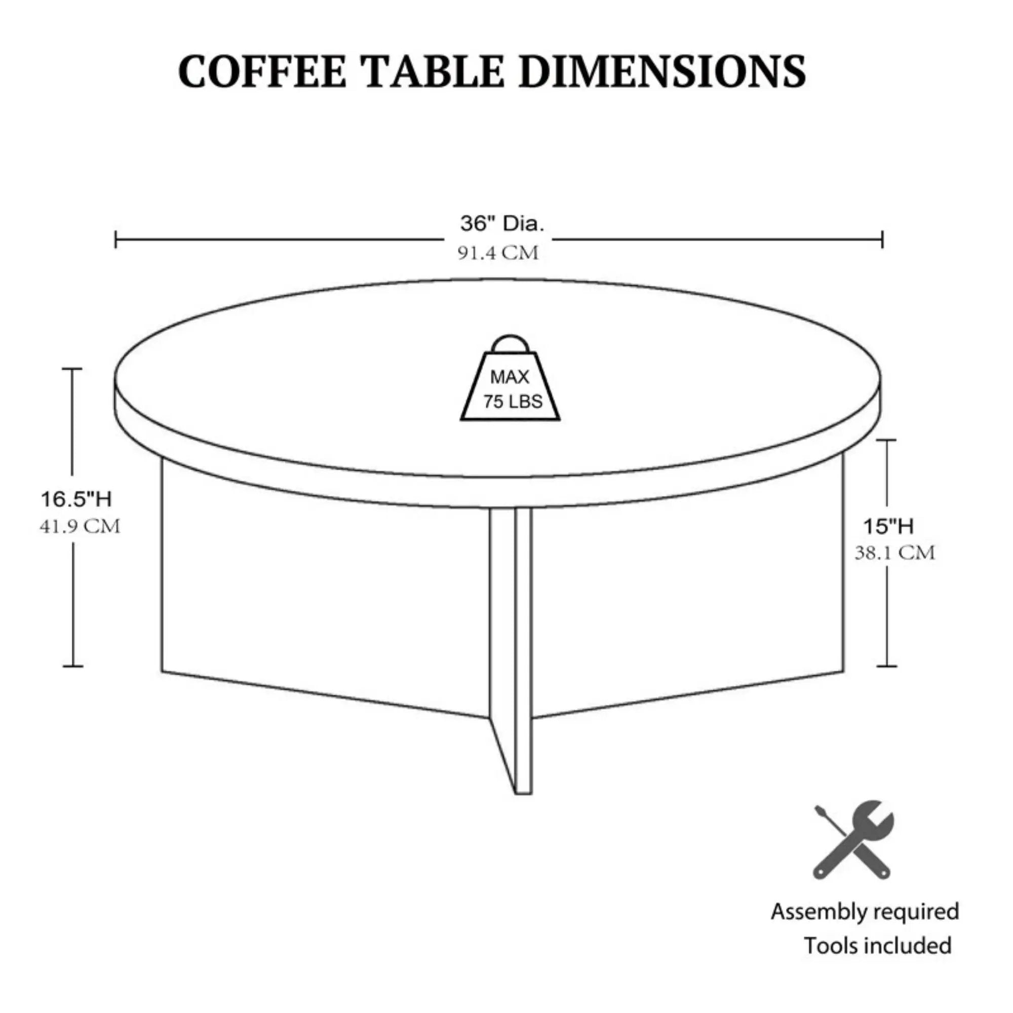 Round Coffee Table With Solid Veneer Top by Unique Piece Furniture