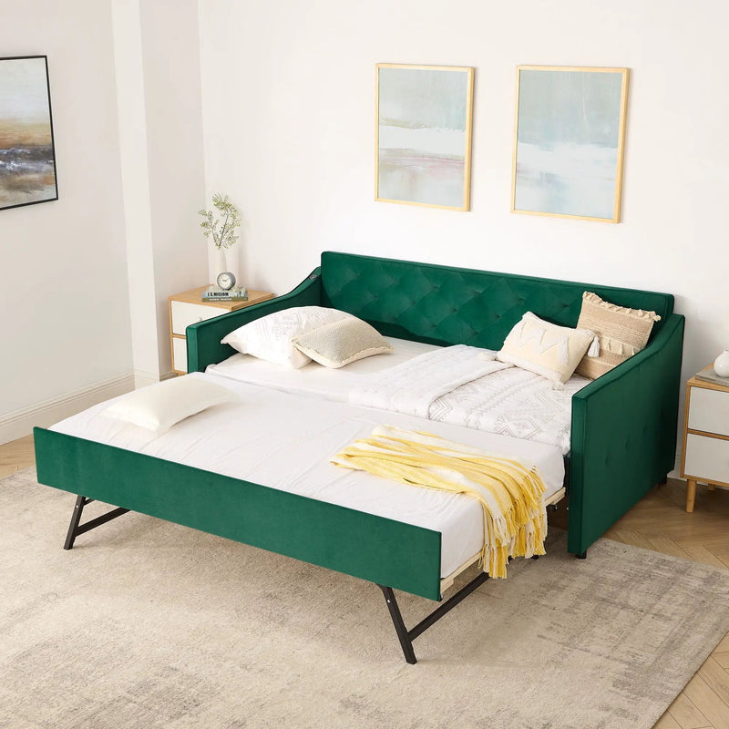 Daybed With Pop Up Trundle And USB Charging Armrest by Unique Piece Furniture